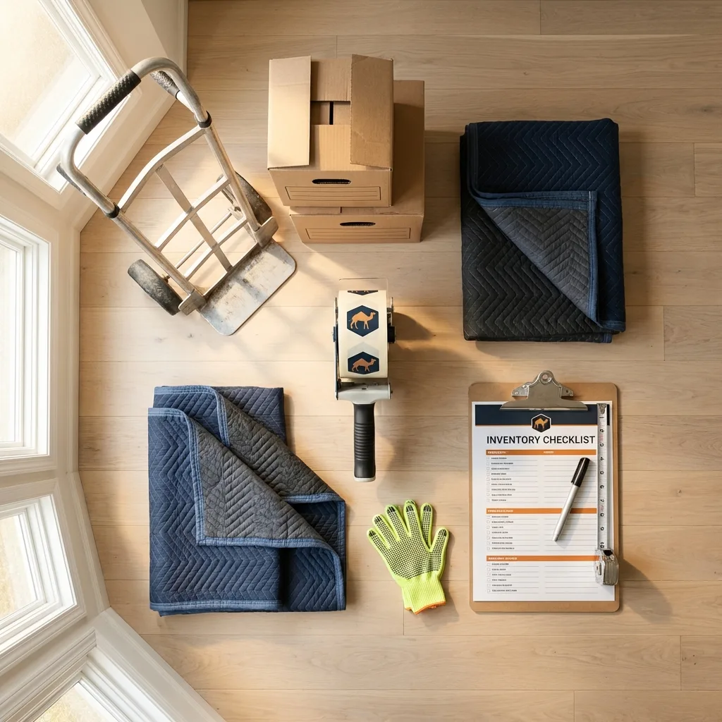 Professional moving supplies and packing materials layout for Santo Domingo Pueblo residential relocations